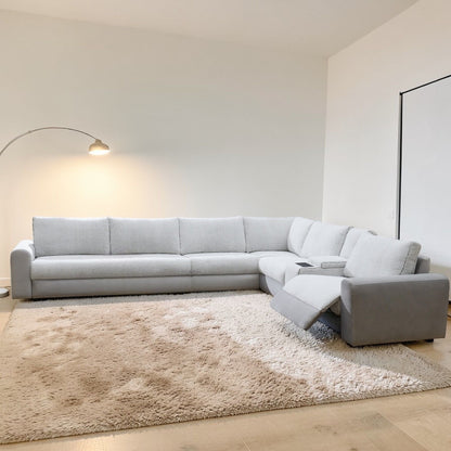 Tarrance gray modular power reclining sectional with chaise by HouseOfZazla in gray fabric on Tampa Home & Garden Store