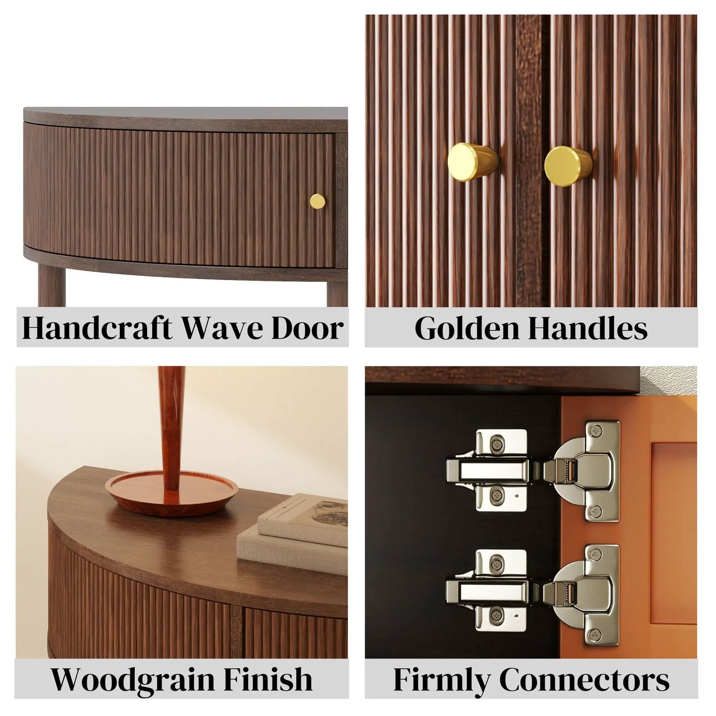 Demi Lune Console Table with 2 Storage Drawers
