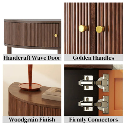 Demi Lune Console Table with 2 Storage Drawers