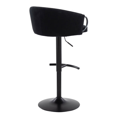 Adjustable swivel barstool in black upholstery with rounded footrest HouseOfZazla on Tampa Home & Garden Store