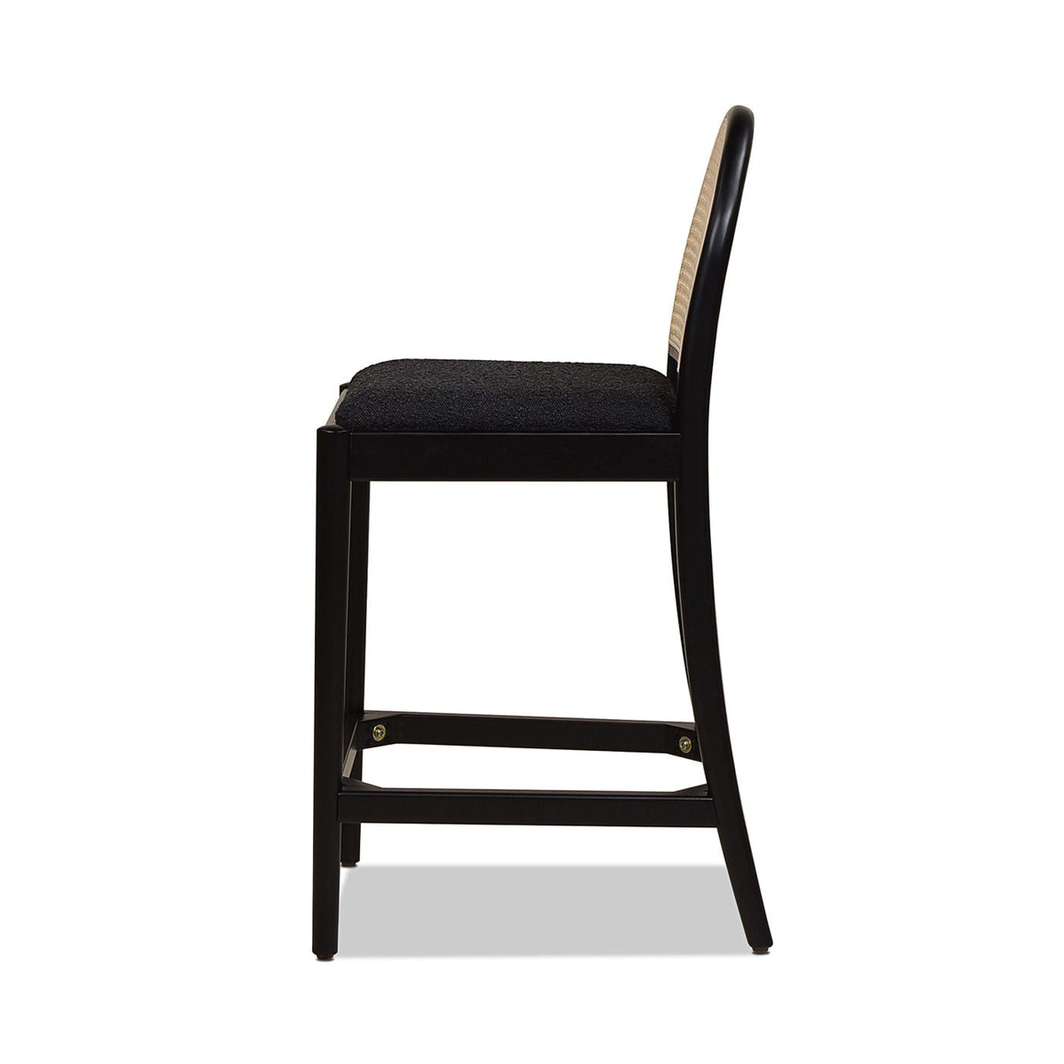 Curved back cane counter stools set of 2 with cane webbing, black frame, HouseOfZazla on Tampa Home & Garden Store