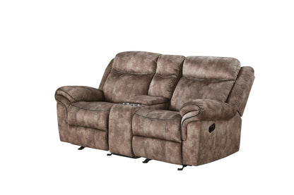 Zubaida Two Tone Recliner Loveseat with USB Port