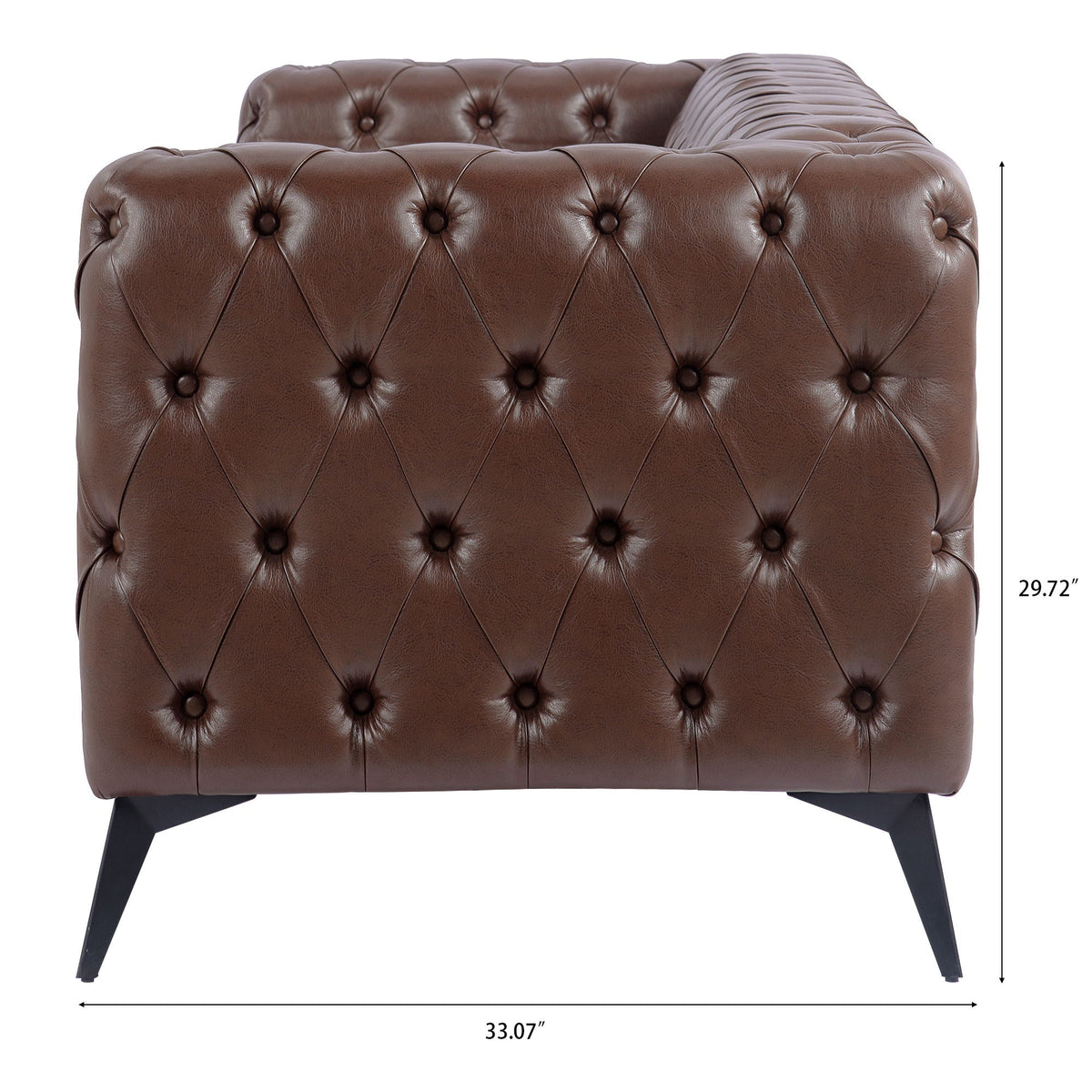 Modern 3 Seater Sofa with Square Arm and Cushion