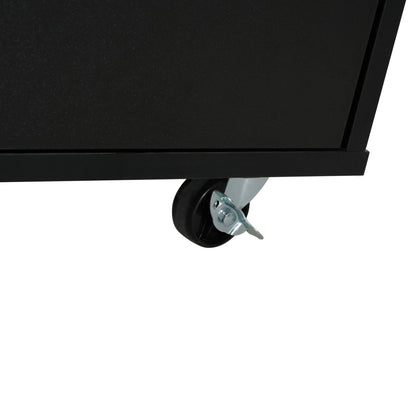 Mobile kitchen cart base in black with chrome caster wheel and metal bracket on Tampa Home & Garden Store