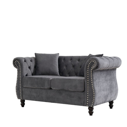 Chesterfield Sofa With Nailhead Trim and Cushions