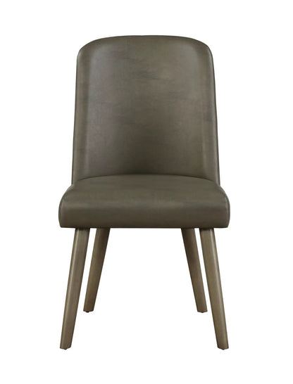 Waylon Synthetic Leather Side Chair Gray Oak