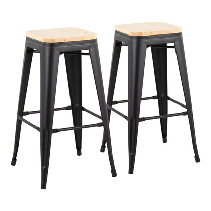 Oregon Contemporary Barstools Set of 2 Durable