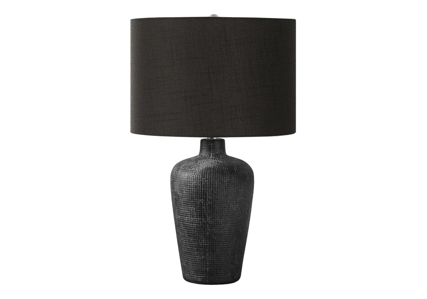 Table lamp, contemporary black with textured ceramic base and black fabric shade, HouseOfZazla on Tampa Home & Garden Store