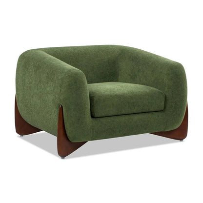 Alpine Sherpa Arm Chair olive green fabric with wood legs by Unique Piece Furniture on Tampa Home & Garden Store