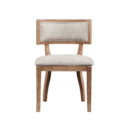 Beige curved-back dining chair by HouseOfZazla with upholstered seat and wooden frame on Tampa Home & Garden Store