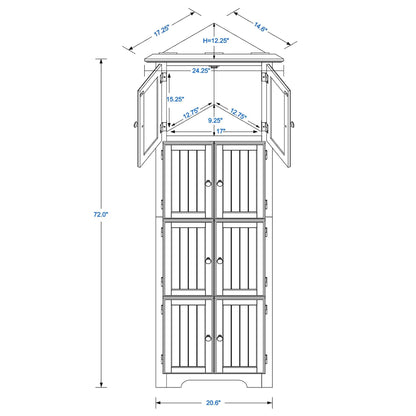 Tall Storage Cabinet with Doors and Four Shelves