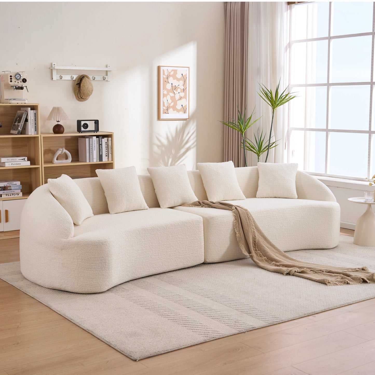 Curved Boneless Sofa Modular 110 Inch Sectional