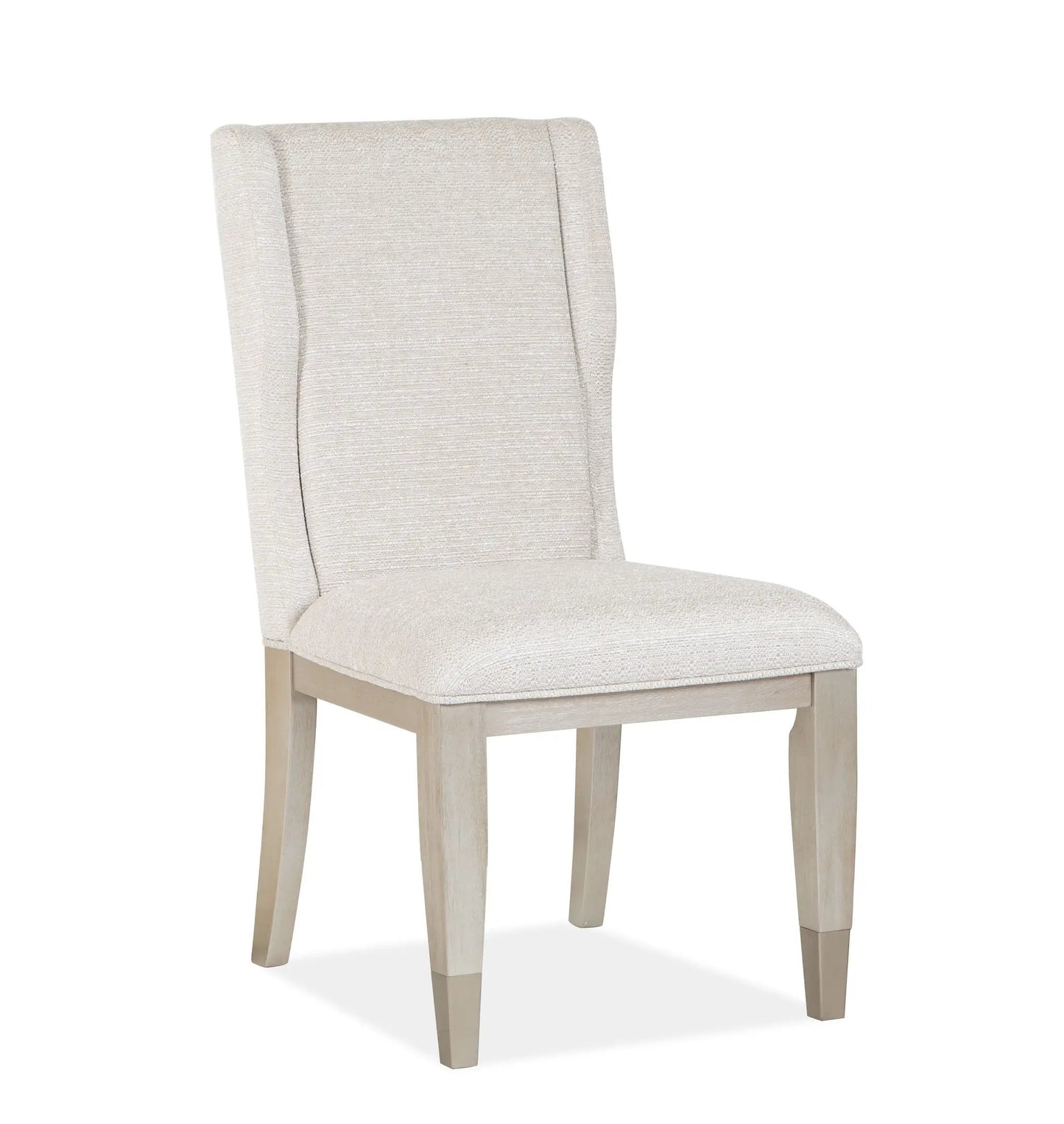 Lenox upholstered host side chair set of 2, warm silver fabric with light wood legs on Tampa Home & Garden Store
