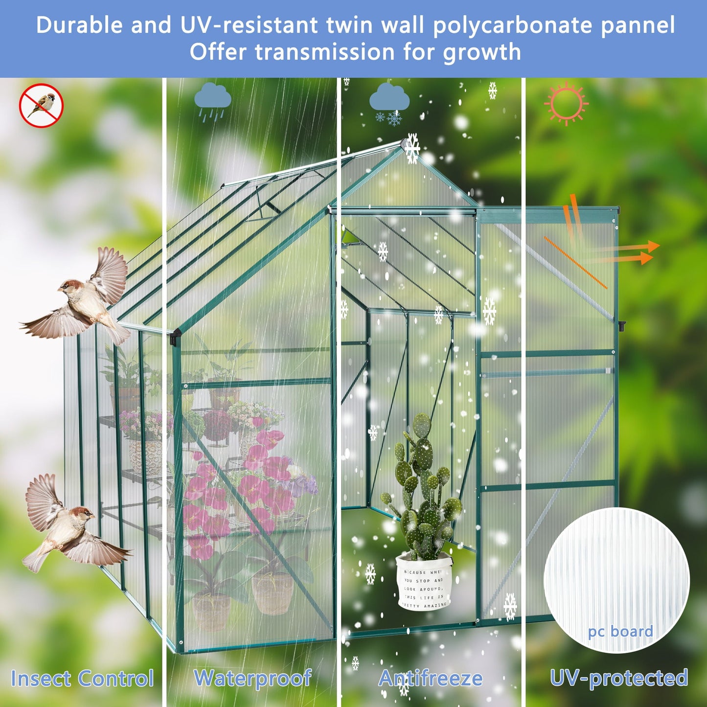 Outdoor Polycarbonate House and Raised Metal Base