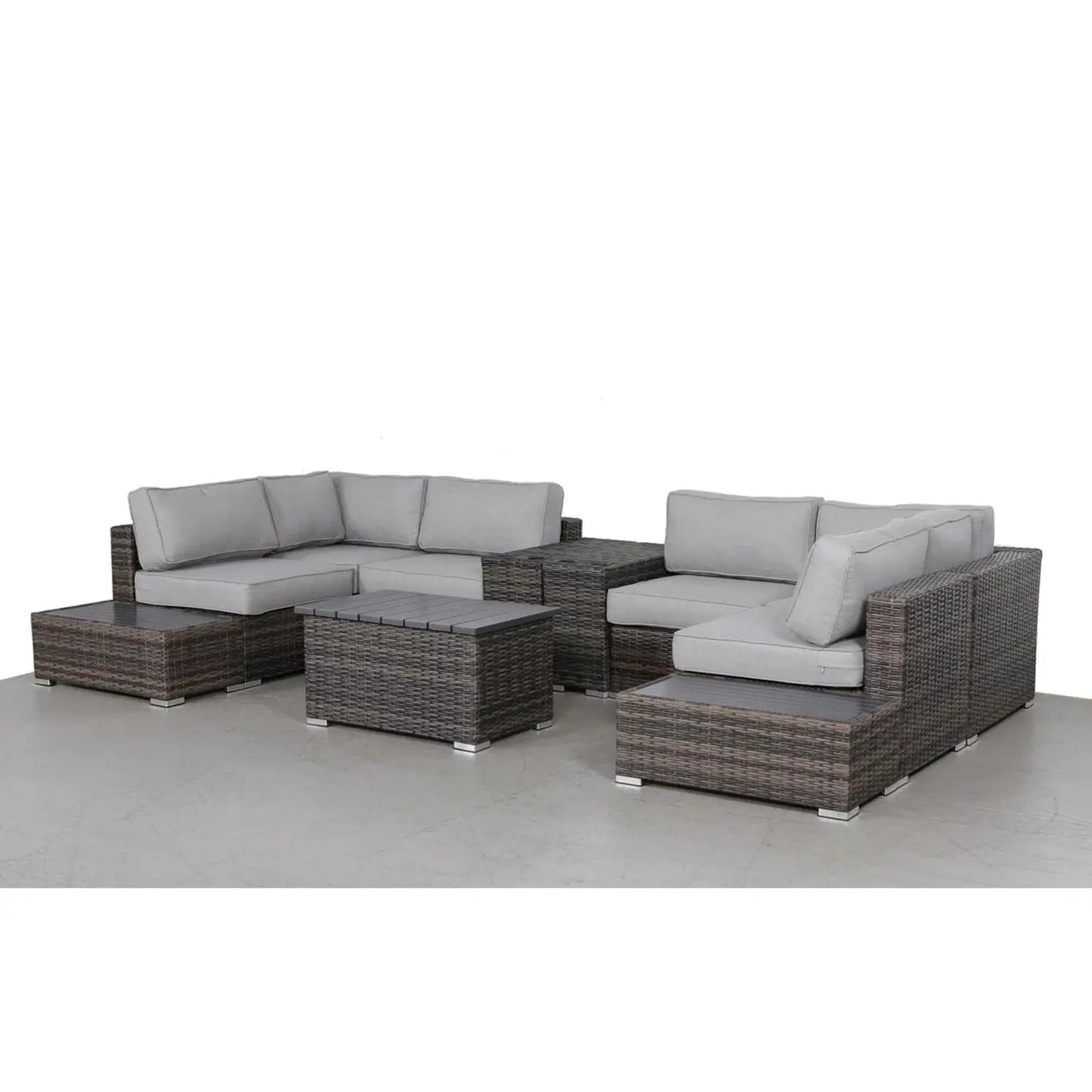 4-piece wicker sectional outdoor set with gray cushions by Unique Piece Furniture on Tampa Home & Garden Store
