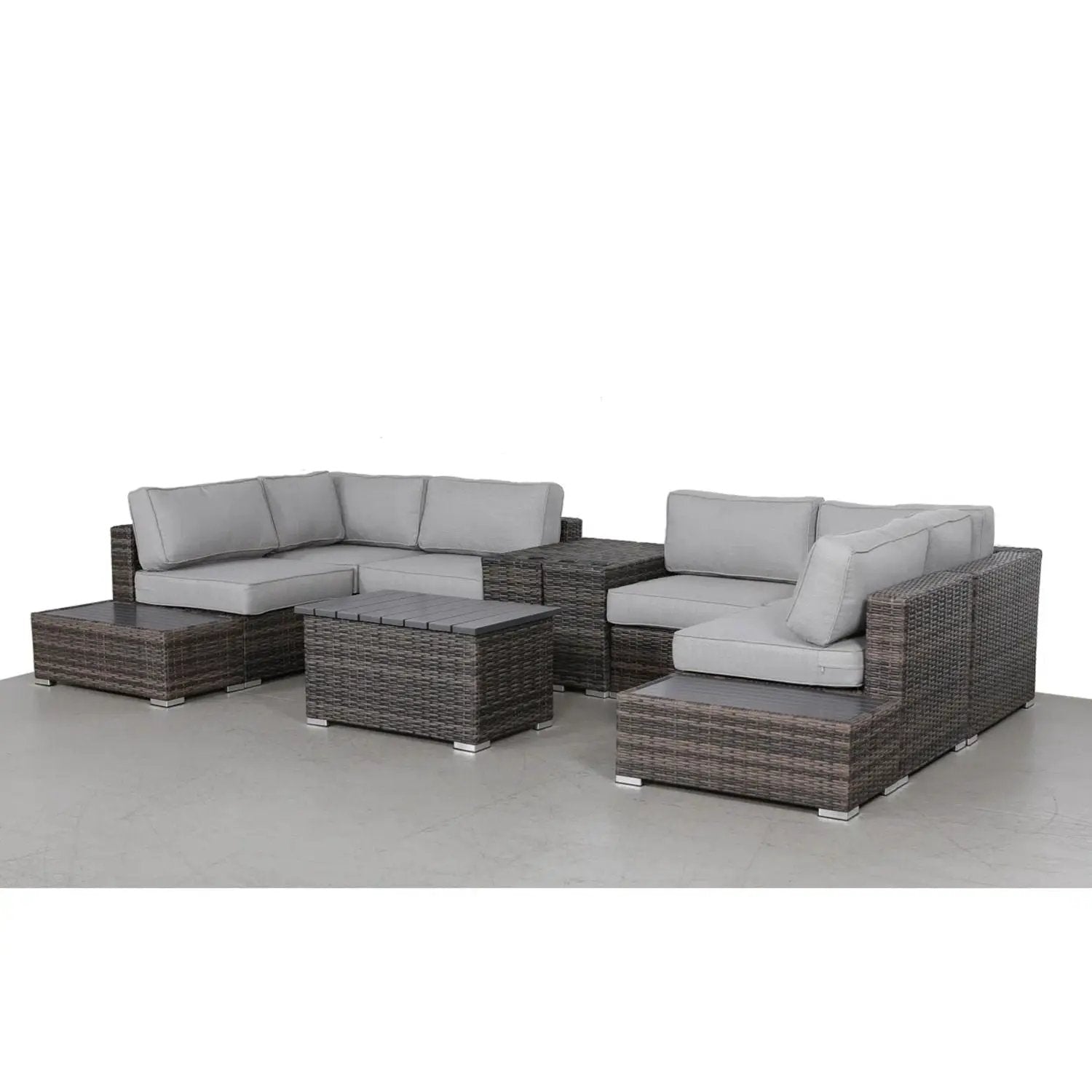 4-piece wicker sectional outdoor set with gray cushions by Unique Piece Furniture on Tampa Home & Garden Store