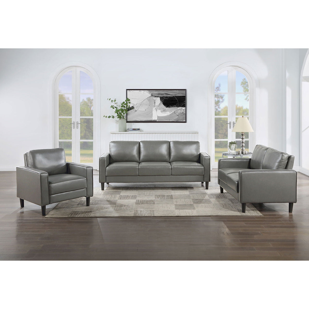 Farallone Contemporary Track Arm Plush Sofa