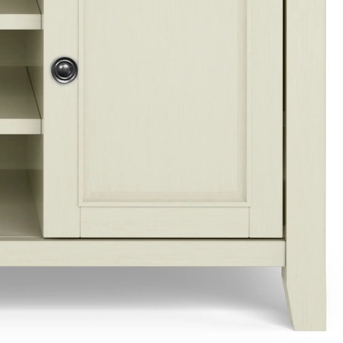 Amherst TV Media Stand handcrafted ivory finish with knob Unique Piece Furniture on Tampa Home & Garden Store