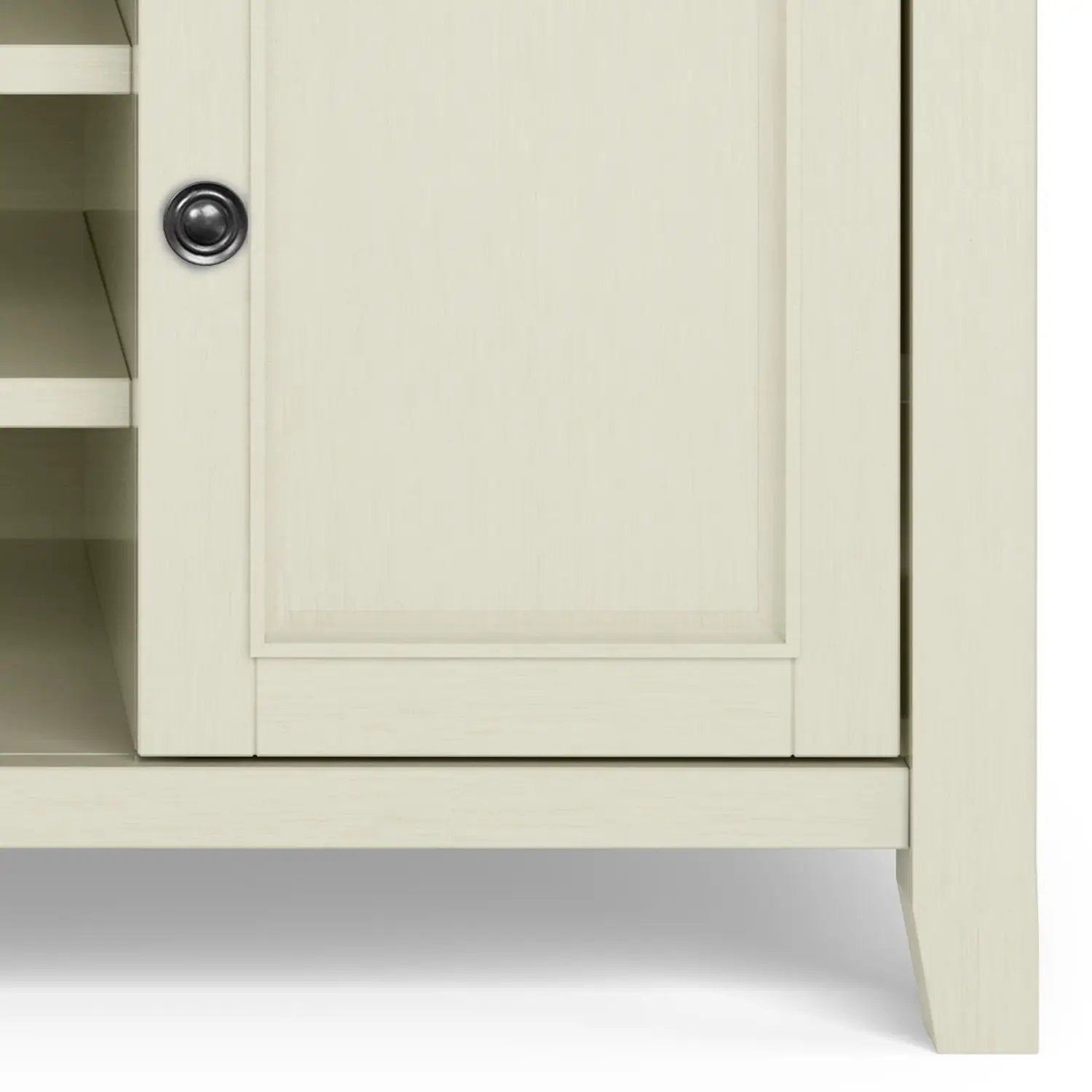 Amherst TV Media Stand handcrafted ivory finish with knob Unique Piece Furniture on Tampa Home & Garden Store