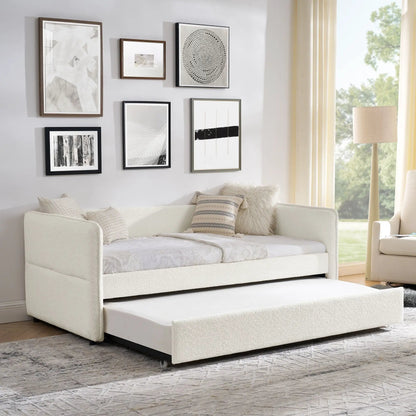 Upholstered Daybed With Pop Up Trundle For Guests