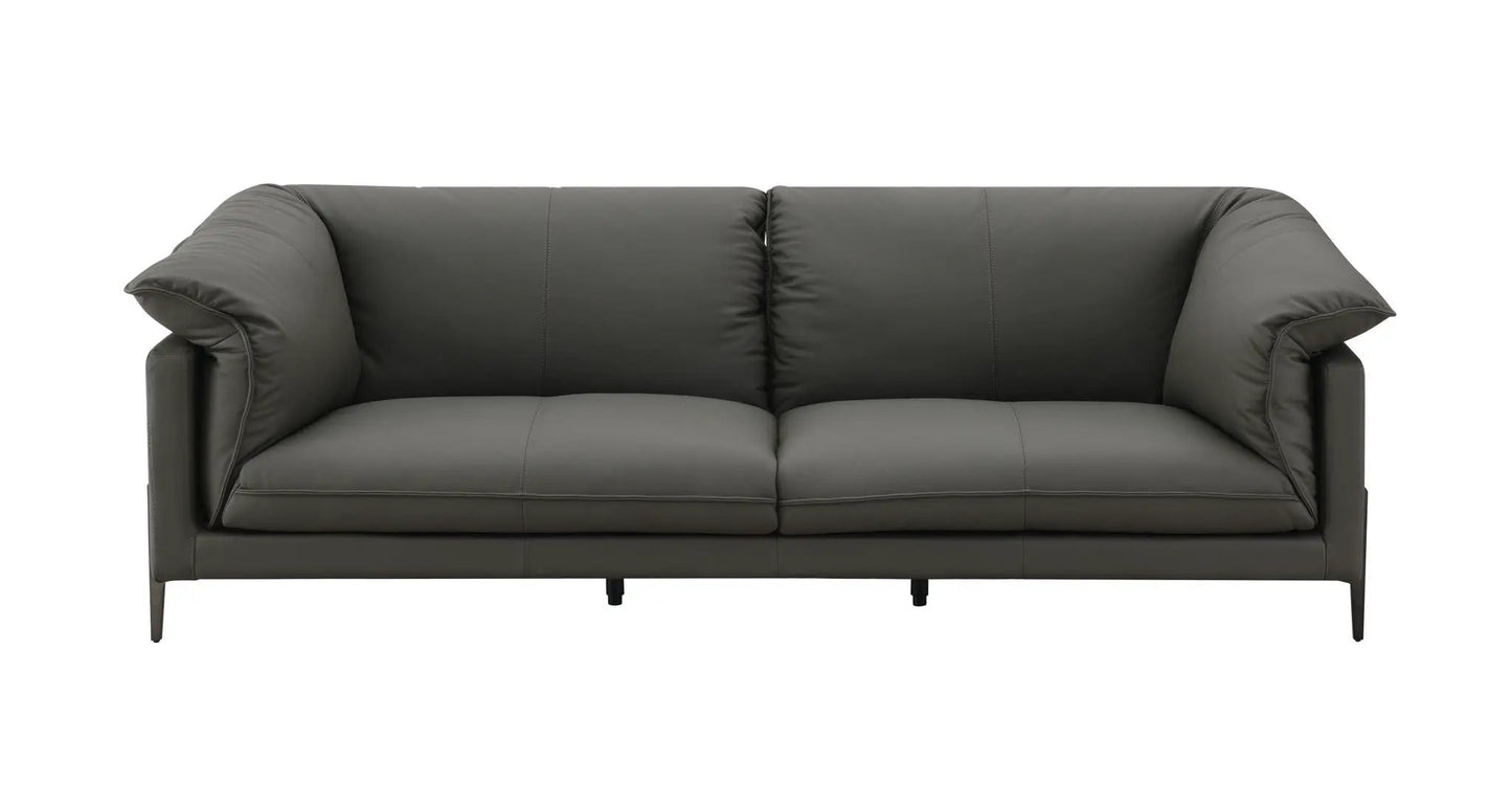 Tadi top grain leather sofa in black, stationary sofa by Unique Piece Furniture on Tampa Home & Garden Store