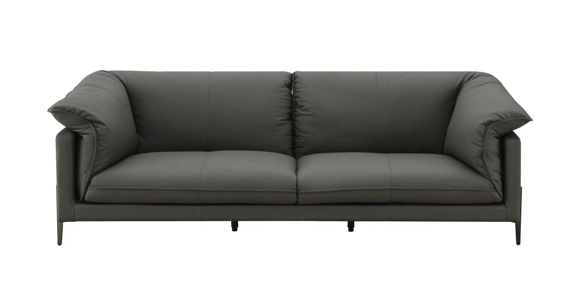 Tadi top grain leather sofa in black, stationary sofa by Unique Piece Furniture on Tampa Home & Garden Store