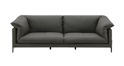 Tadi top grain leather sofa in black, stationary sofa by Unique Piece Furniture on Tampa Home & Garden Store