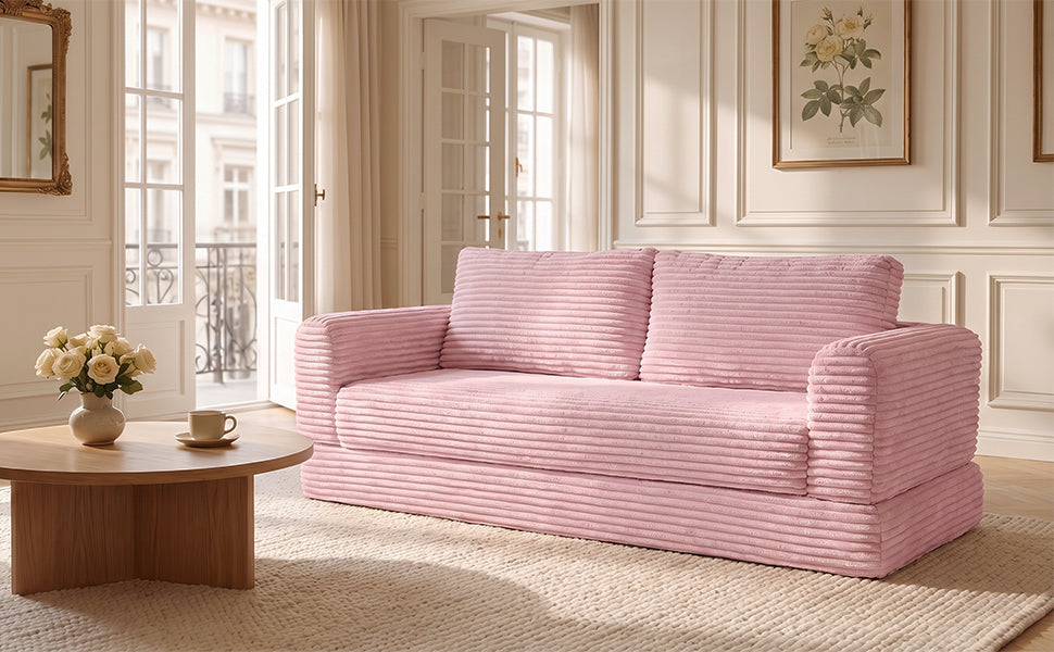 55 Inch Convertible Futon Sofa and Bed Set