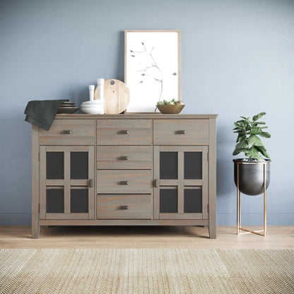 Artisan Handcrafted Sideboard Buffet natural oak with glass doors Unique Piece Furniture on Tampa Home & Garden Store