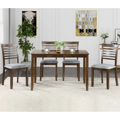 5 Piece Modern Dining Set Table With Chairs