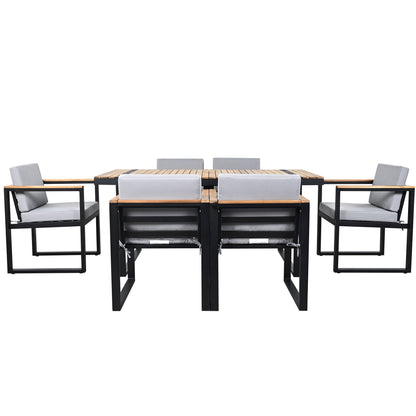 Seven Piece Outdoor Dining Table and Chair Set