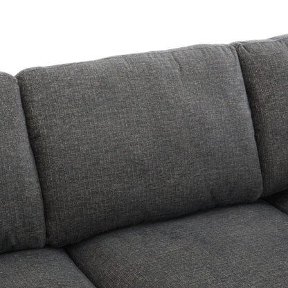 Sectional sofa by HouseOfZazla, modular U-shaped with ottoman in dark gray textured fabric on Tampa Home & Garden Store