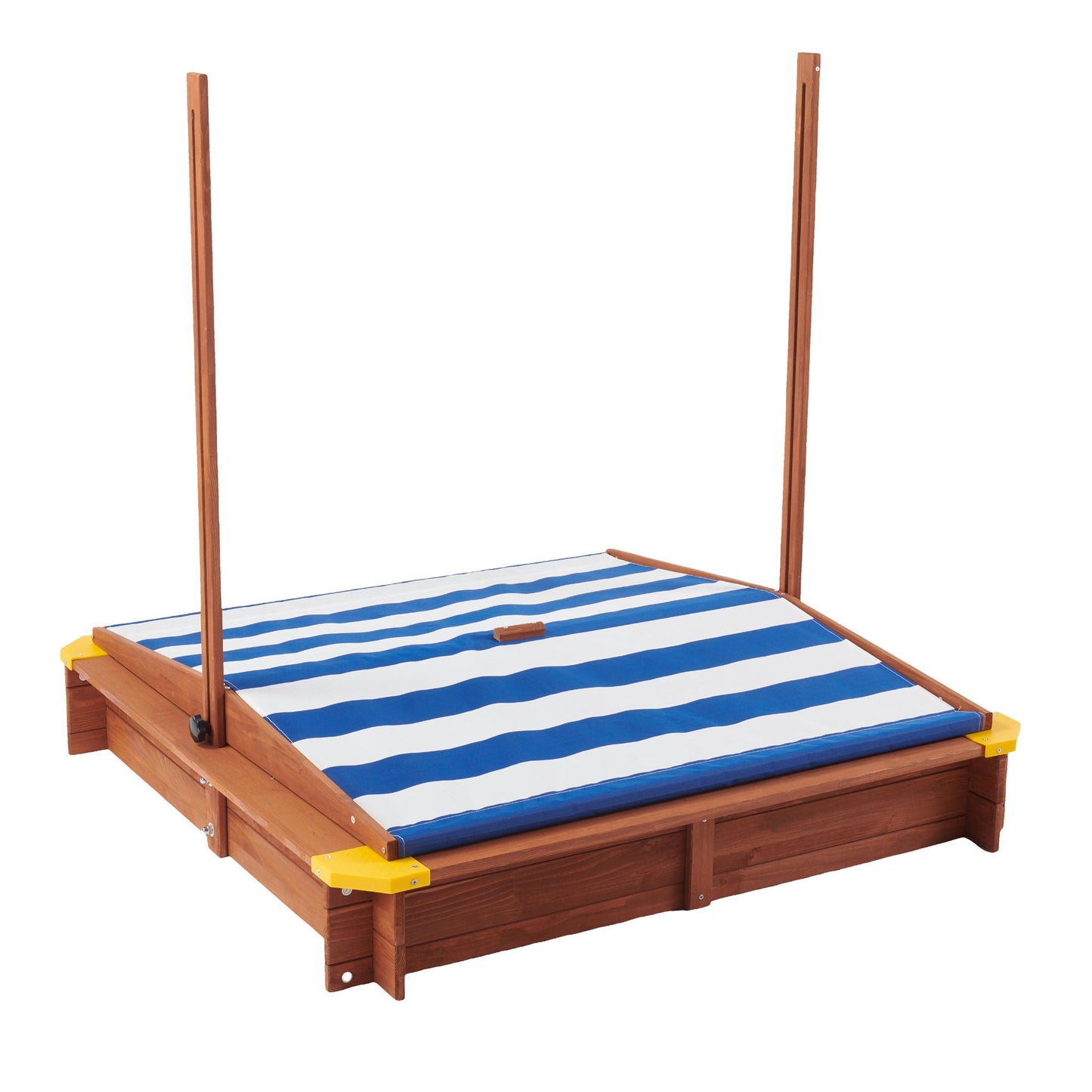 Large Outdoor Wooden Sandbox With Canopy