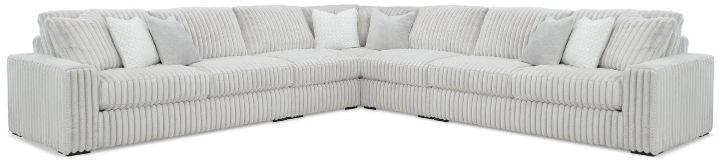 Stupendous Sectional sofa in gray corduroy with tufted cushions Unique Piece Furniture on Tampa Home & Garden Store