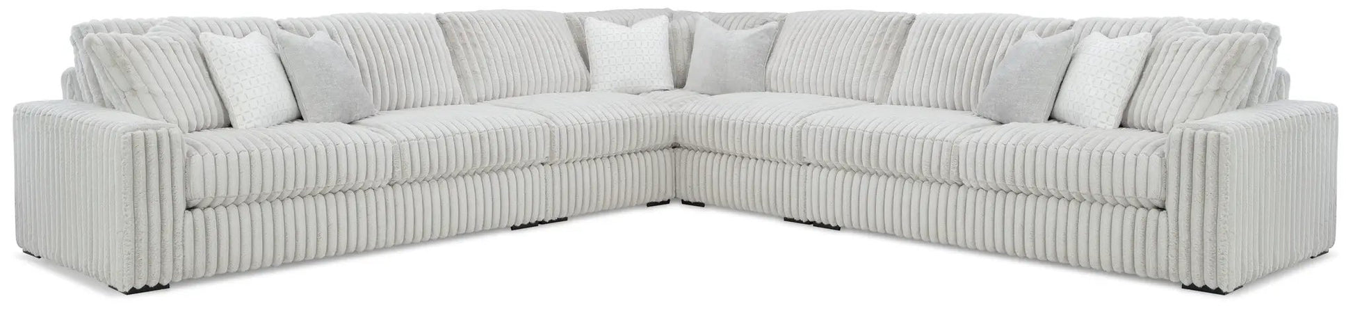 Stupendous Sectional sofa in gray corduroy with tufted cushions Unique Piece Furniture on Tampa Home & Garden Store