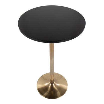 Pebble adjustable height table black wood top with brass base on Tampa Home & Garden Store