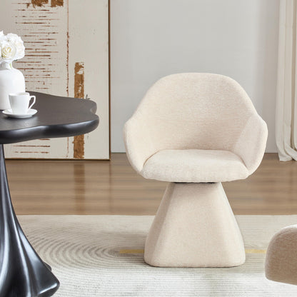Beige velvet barrel-back swivel accent chair HouseOfZazla on Tampa Home & Garden Store