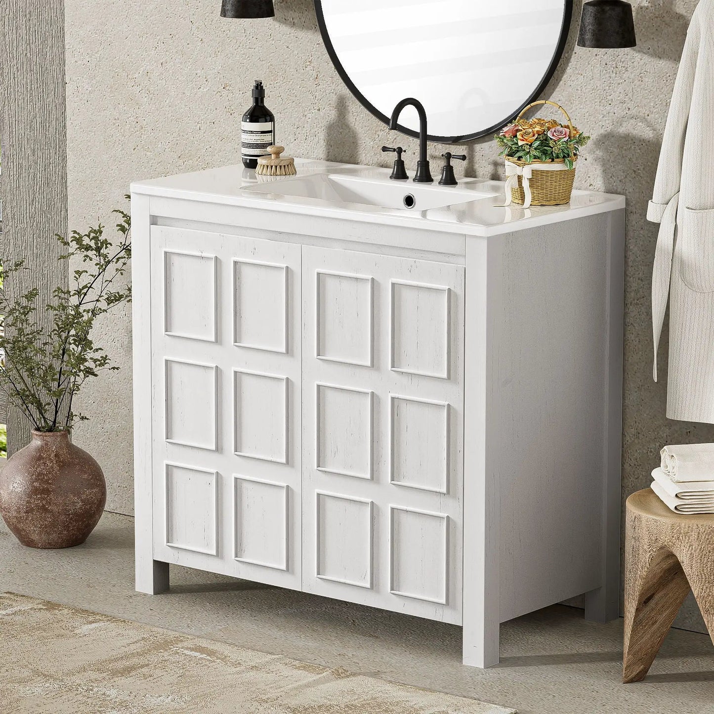 Bathroom Vanity Organizer with Sink and Cabinet