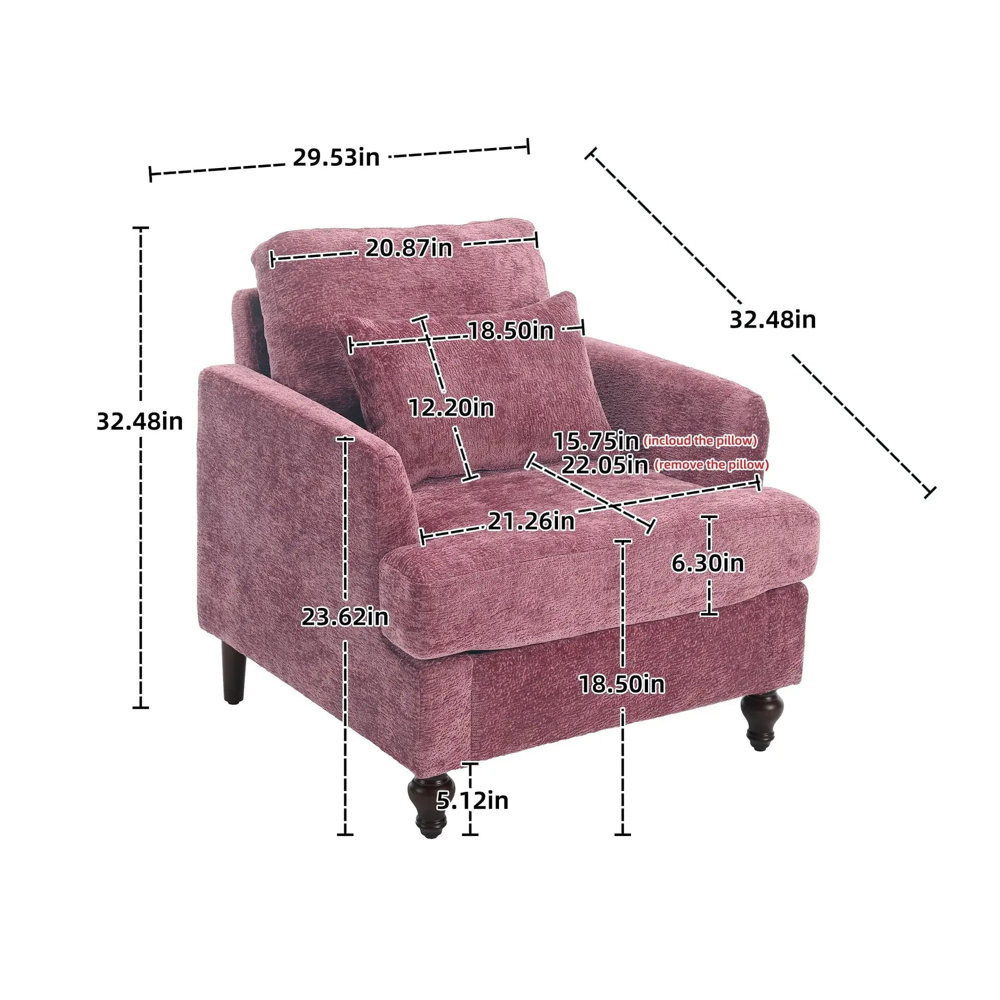 Modern mid century wood frame armchair with tufted burgundy upholstery by Unique Piece Furniture on Tampa Home & Garden Store