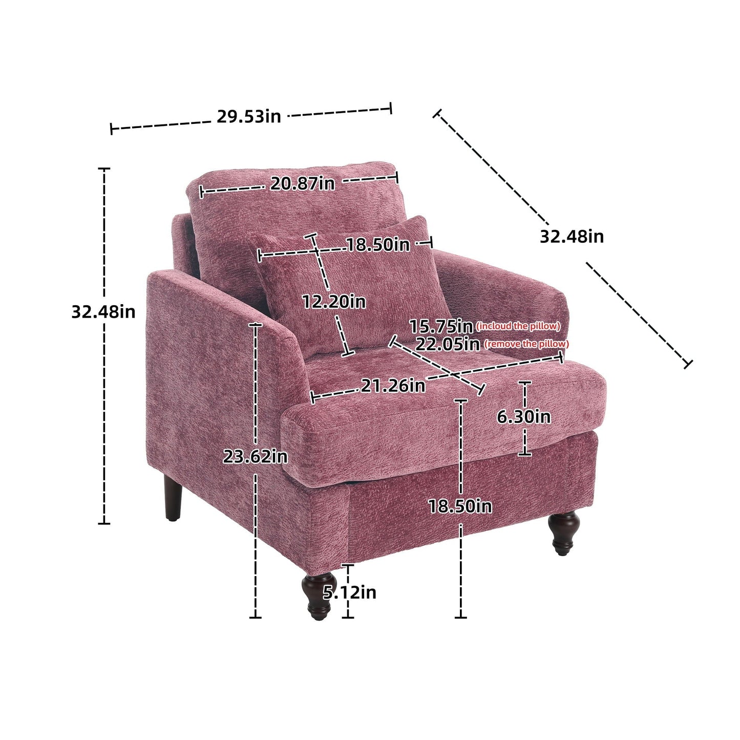 Modern mid century wood frame armchair with pink velvet tufted upholstery by HouseOfZazla on Tampa Home & Garden Store