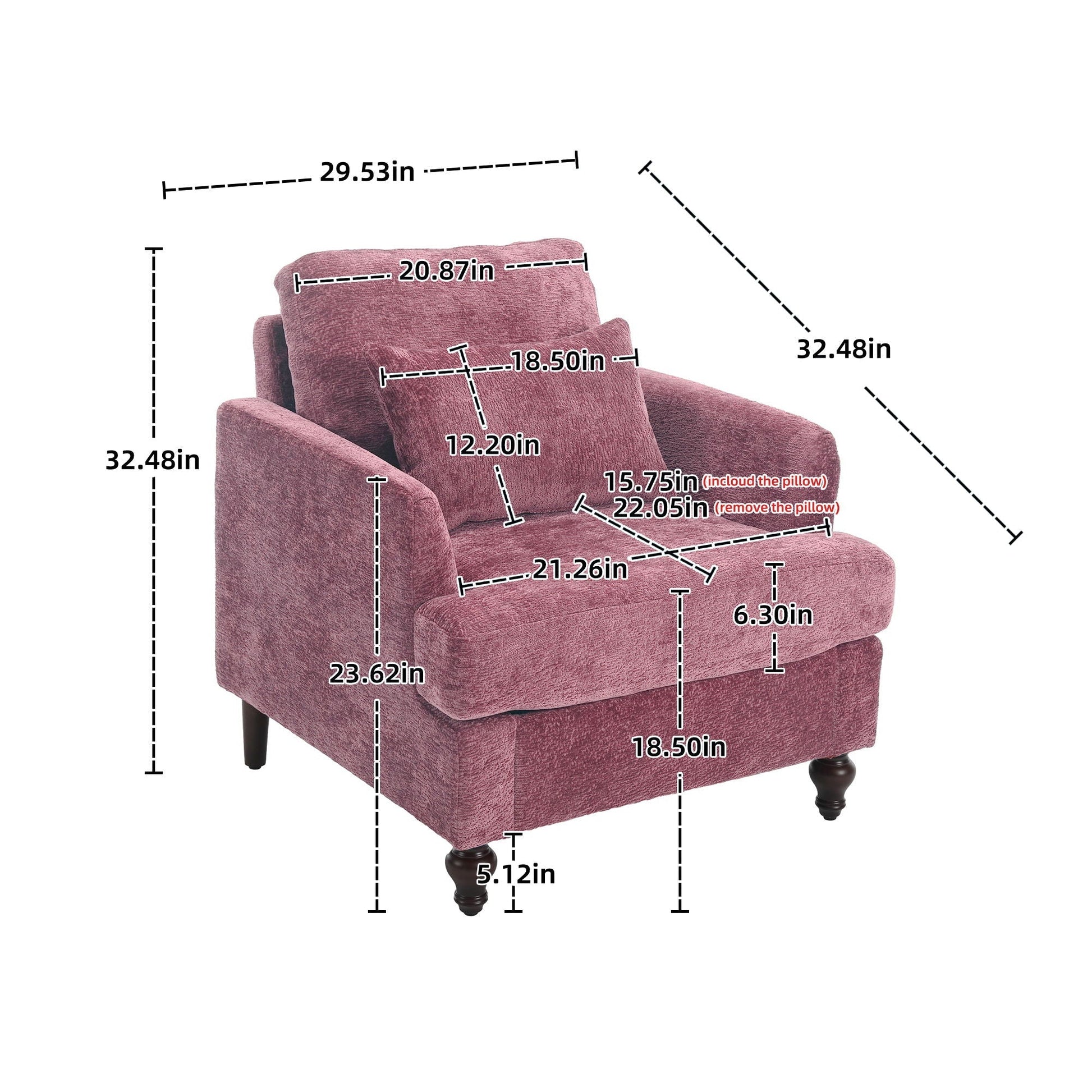 Modern mid century wood frame armchair with pink velvet tufted upholstery by HouseOfZazla on Tampa Home & Garden Store
