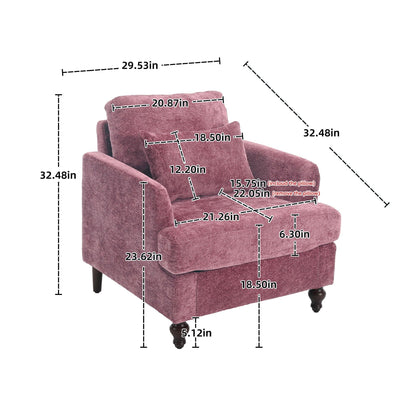 Modern mid century wood frame armchair with pink velvet tufted upholstery by HouseOfZazla on Tampa Home & Garden Store