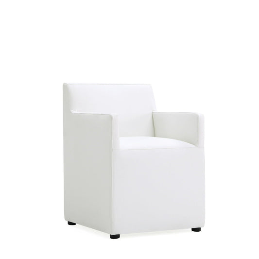 Anna - Square Armchair white upholstered arm chair with square arms by HouseOfZazla on Tampa Home & Garden Store