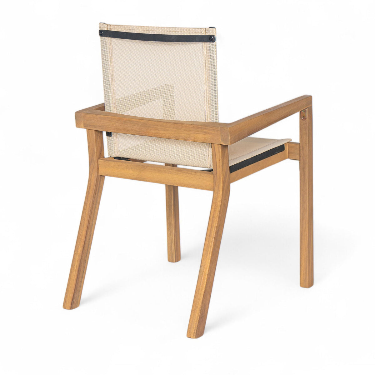Belfast Dining Chair Set with Mesh Seating, Acacia Wood Frame, outdoor by HouseOfZazla on Tampa Home & Garden Store