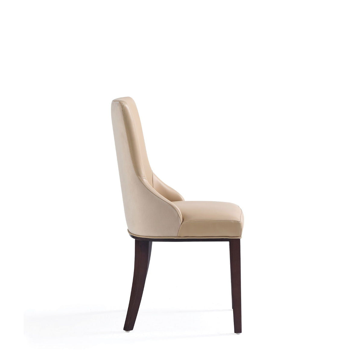 Shubert Dining Chair set of 2 beige foam-padded upholstery with dark wood legs HouseOfZazla on Tampa Home & Garden Store