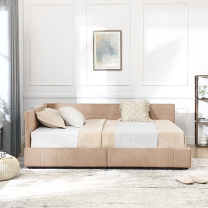 Mid Century Storage Upholstered Tufted Bed Frame
