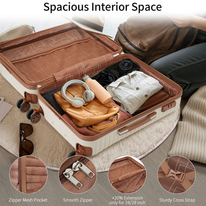 4-piece hard-shell luggage set by HouseOfZazla with 4 packing cubes, expandable on Tampa Home & Garden Store