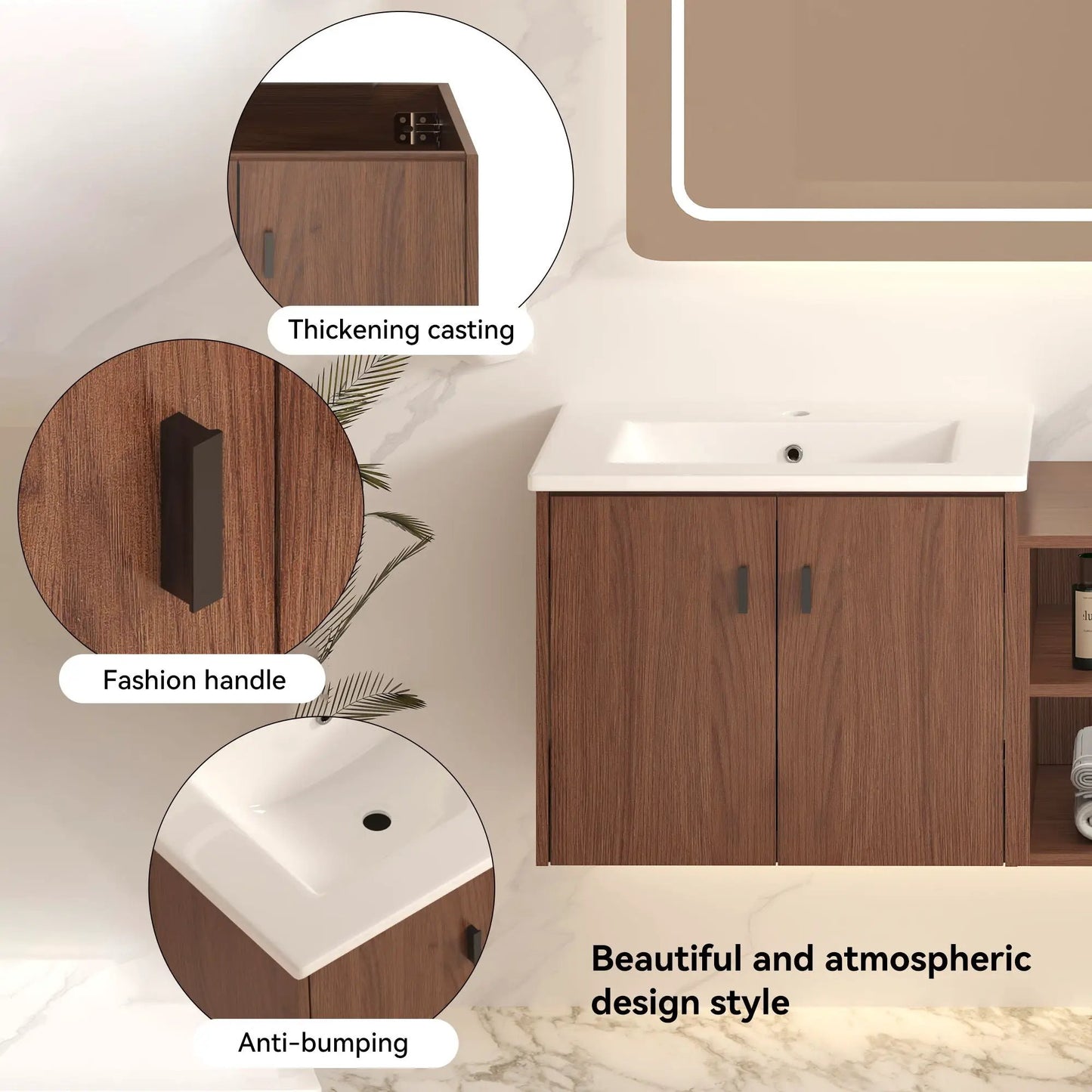 Soft Close Doors Vanity and Storage Shelves