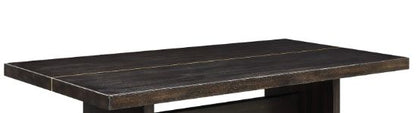 Jaramillo Rustic Dining Table espresso with gold accents, solid wood top by HouseOfZazla on Tampa Home & Garden Store