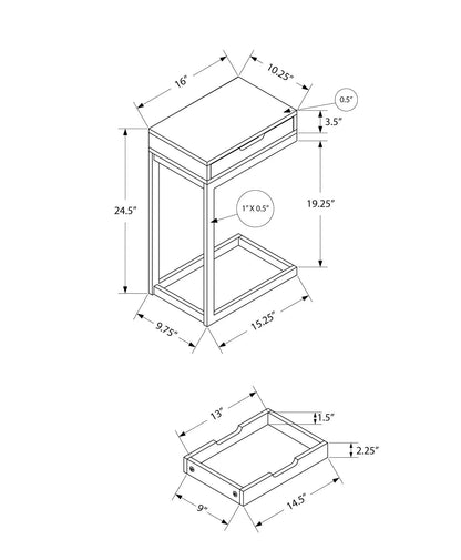 Accent Table C Shaped Contemporary Elegant Design